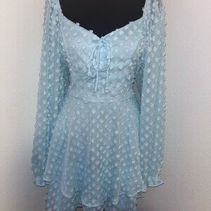 Miami Light Blue Long Sleeve Dress